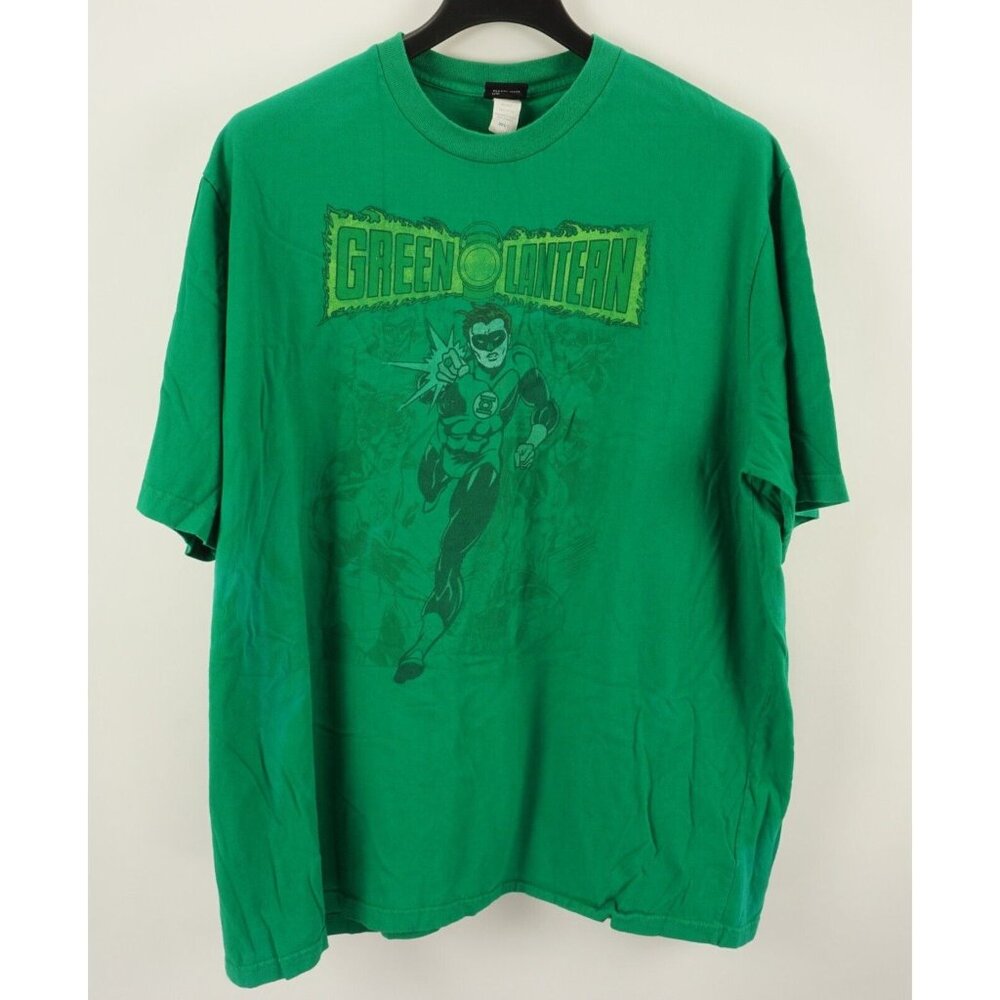 Vintage Green Lantern Mens 3XL Short Sleeve Green Justice League Graphic T-Shirt